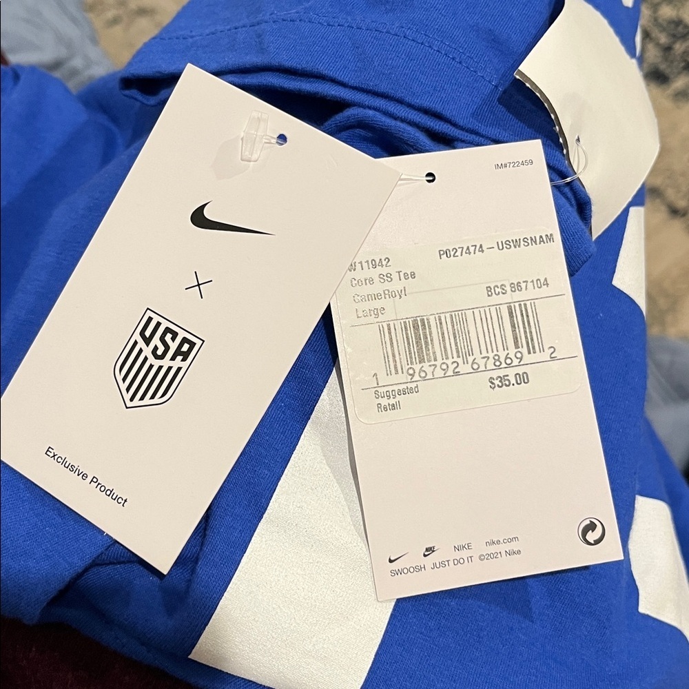 🆕 Nike USWNT 2023 Alex Morgan #13 Away T-Shirt Women’s Size L Royal Blue - Picture 8 of 8